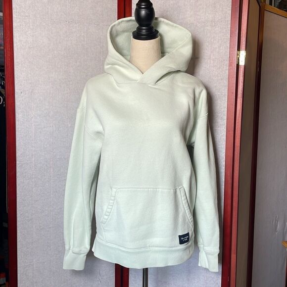 Abercrombie & Fitch Mint Green Fleece Lined Relaxed Fit Hoodie (Size: Small) - Picture 6 of 11